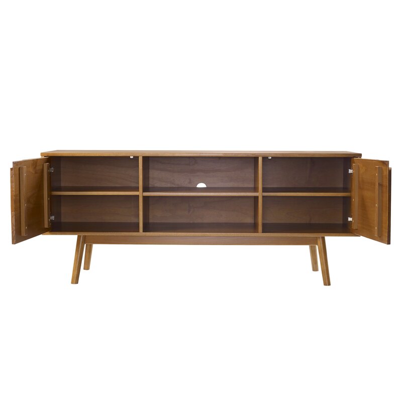 Caramel Giltner Solid Wood TV Stand for TVs up to 65" Modern Scandinavian