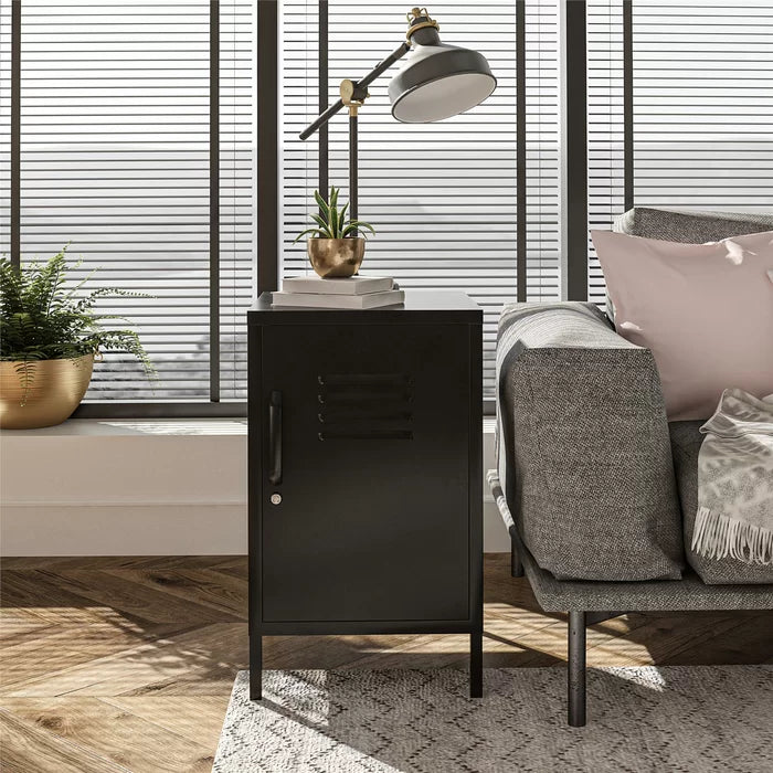 Black Gioia 27.17'' Tall Steel End Table Perfect for Living Room