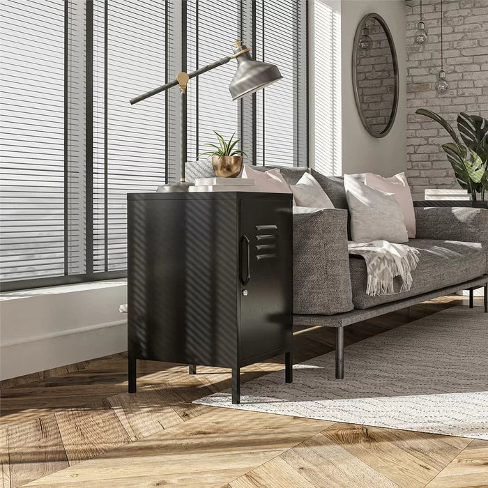 Black Gioia 27.17'' Tall Steel End Table Perfect for Living Room