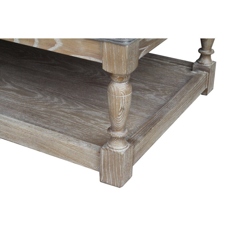 17" H x 26" W x 16" D Upholstered Storage Bench this Upholstered Bench is Beautifully Crafted From Solid Wood with A Tufted, Amply Padded Top