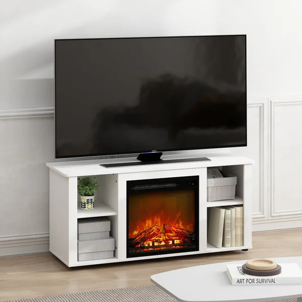 Glatt TV Stand for TVs up to 55" with Fireplace Included Adjustable Shelves