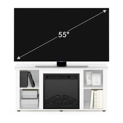Glatt TV Stand for TVs up to 55" with Fireplace Included Adjustable Shelves