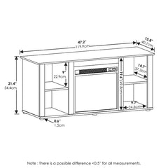 Glatt TV Stand for TVs up to 55" with Fireplace Included Adjustable Shelves