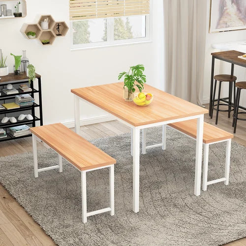 Glenna 4 - Person Dining Set A Deep Rich Finish and Sleek Graceful Lines