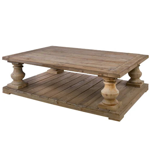 Floor Shelf Coffee Table with Storage Rustic Accent To Your Living Room