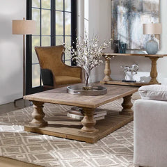 Floor Shelf Coffee Table with Storage Rustic Accent To Your Living Room