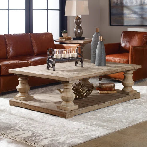 Floor Shelf Coffee Table with Storage Rustic Accent To Your Living Room