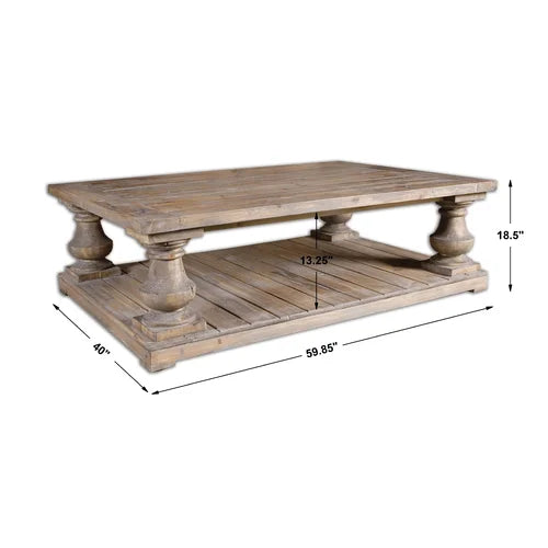Floor Shelf Coffee Table with Storage Rustic Accent To Your Living Room