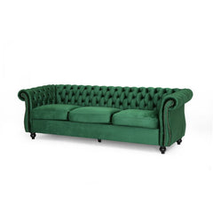 Rolled Arm Chesterfield Sofa Deep Button Tufting, Scrolled Arms, and Nailhead Accents, this Sofa is A Statement Piece