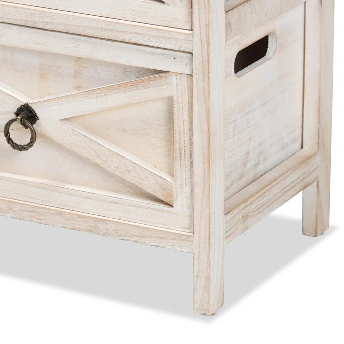 Gline 24.4'' Tall 3 Drawer Accent Chest Features Decorative Metal Ring Pulls