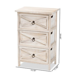 Gline 24.4'' Tall 3 Drawer Accent Chest Features Decorative Metal Ring Pulls