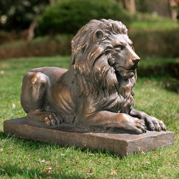 Guardian Standing/ Lying Lion Statue - Lying Lion Great Addition to your Home, Garden, Backyard, Or Patio