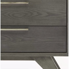 Solid Wood Gray Wash Glow 18'' Tall 2 - Drawer Mid-Century Modern Nightstand