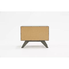 Solid Wood Gray Wash Glow 18'' Tall 2 - Drawer Mid-Century Modern Nightstand