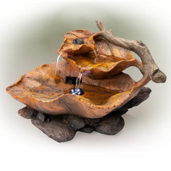 Fiberglass Leaf Tabletop Fountain with Light This fountain is Perfect for Tabletops in your Office, Entryway