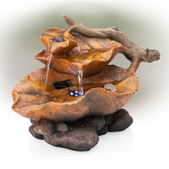 Fiberglass Leaf Tabletop Fountain with Light This fountain is Perfect for Tabletops in your Office, Entryway