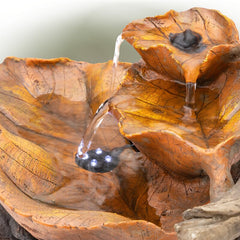 Fiberglass Leaf Tabletop Fountain with Light This fountain is Perfect for Tabletops in your Office, Entryway