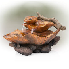 Fiberglass Leaf Tabletop Fountain with Light This fountain is Perfect for Tabletops in your Office, Entryway