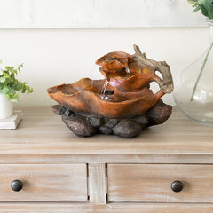 Fiberglass Leaf Tabletop Fountain with Light This fountain is Perfect for Tabletops in your Office, Entryway