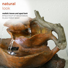 Fiberglass Leaf Tabletop Fountain with Light This fountain is Perfect for Tabletops in your Office, Entryway