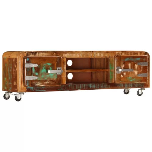 Solid Wood TV Stand for TVs up to 49" With Sound Bar Shelf Perfect For Living Room Bedroom