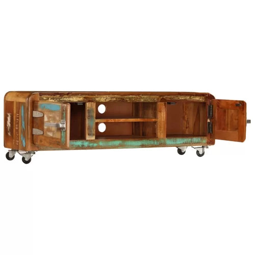 Solid Wood TV Stand for TVs up to 49" With Sound Bar Shelf Perfect For Living Room Bedroom