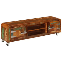 Solid Wood TV Stand for TVs up to 49" With Sound Bar Shelf Perfect For Living Room Bedroom
