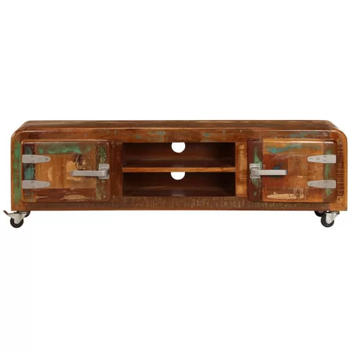 Solid Wood TV Stand for TVs up to 49" With Sound Bar Shelf Perfect For Living Room Bedroom
