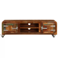 Solid Wood TV Stand for TVs up to 49" With Sound Bar Shelf Perfect For Living Room Bedroom