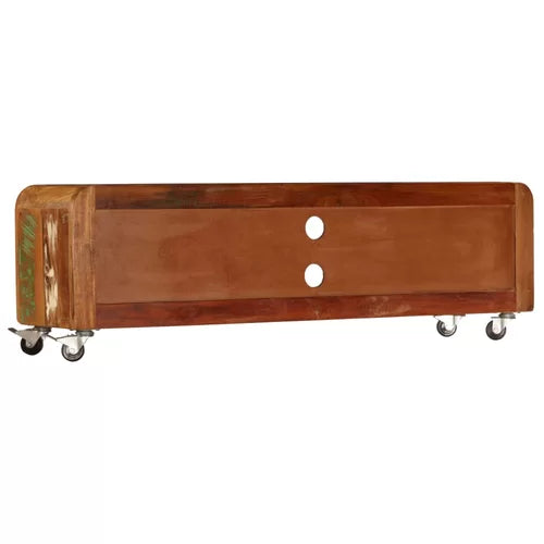 Solid Wood TV Stand for TVs up to 49" With Sound Bar Shelf Perfect For Living Room Bedroom