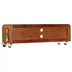 Solid Wood TV Stand for TVs up to 49" With Sound Bar Shelf Perfect For Living Room Bedroom