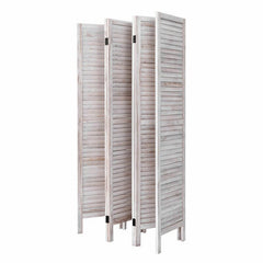 White Goku 96'' W x 67'' H 6 - Panel Solid Wood Folding Room Divider