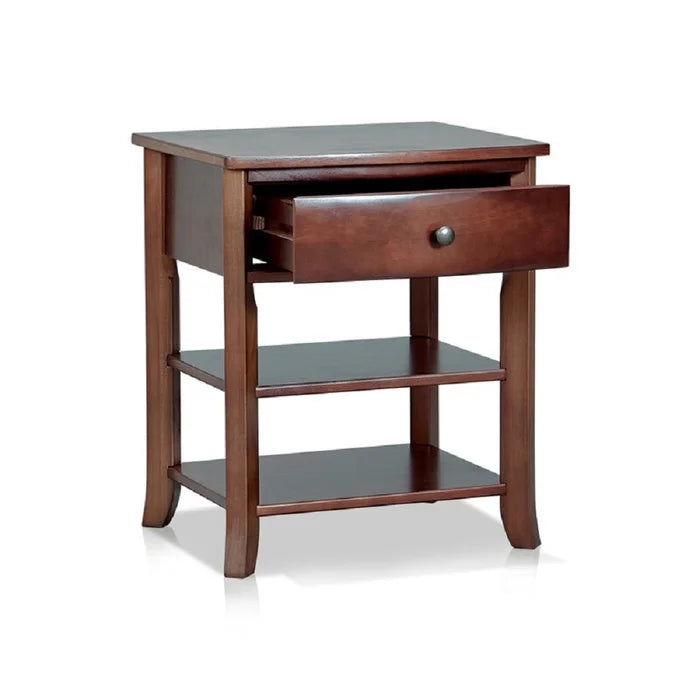Espresso Goles 24'' Tall 1 - Drawer Solid Wood Nightstand