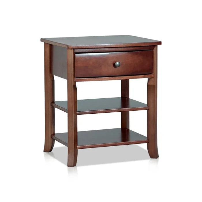 Espresso Goles 24'' Tall 1 - Drawer Solid Wood Nightstand