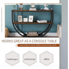Golphin 13.3'' Console Table Desktop with Storage Metal Frame