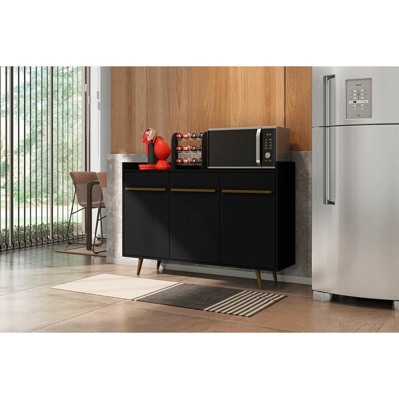 Black Gordonville 53.54'' Wide Sideboard Durable Splayed Legs