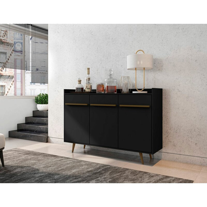 Black Gordonville 53.54'' Wide Sideboard Durable Splayed Legs