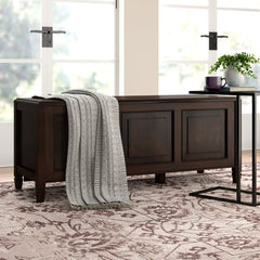 Dark Chestnut Brown Gorlest Wood Flip Top Storage Bench