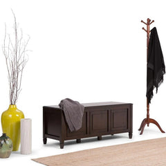 Dark Chestnut Brown Gorlest Wood Flip Top Storage Bench