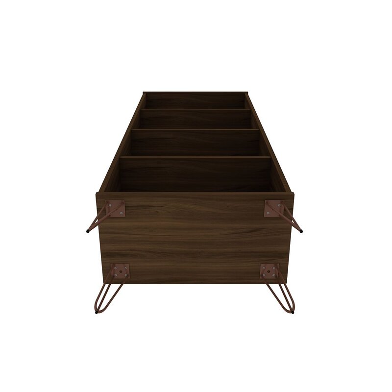 (4 Shelves) 54" H x 21" W x 12" D Brown Standard Bookcase Ample Shelving Space to Show off your Favorite Reads Wire Splayed Legs