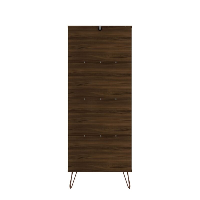 (4 Shelves) 54" H x 21" W x 12" D Brown Standard Bookcase Ample Shelving Space to Show off your Favorite Reads Wire Splayed Legs