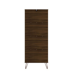 (4 Shelves) 54" H x 21" W x 12" D Brown Standard Bookcase Ample Shelving Space to Show off your Favorite Reads Wire Splayed Legs