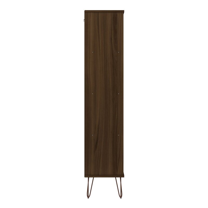 (4 Shelves) 54" H x 21" W x 12" D Brown Standard Bookcase Ample Shelving Space to Show off your Favorite Reads Wire Splayed Legs