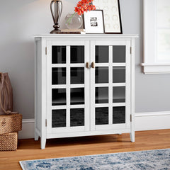 White Gosport 40.6'' Tall Solid Wood 2 Door Accent Cabinet