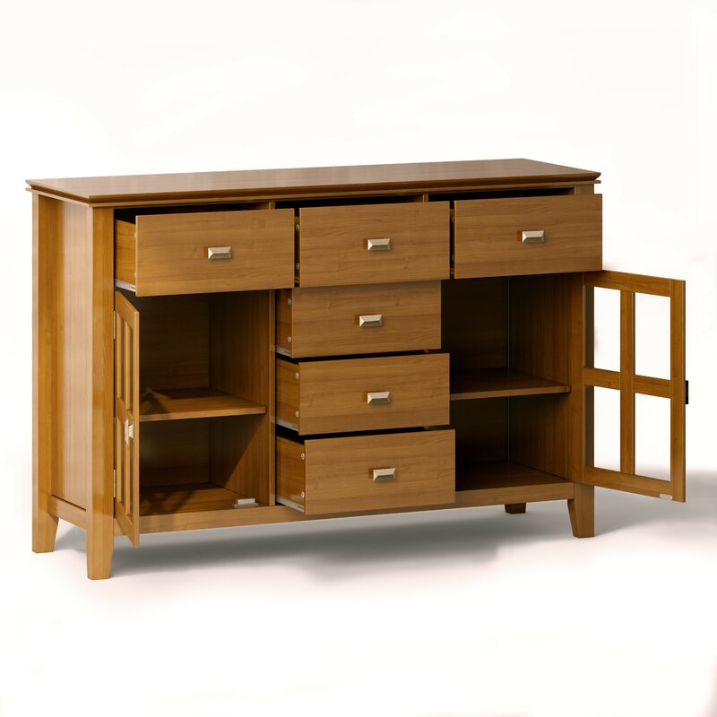 Honey Brown Gosport 54'' Wide 6 Drawer Sideboard Hand Finished
