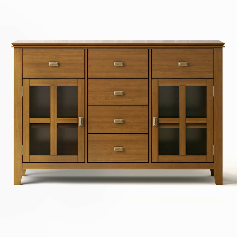 Honey Brown Gosport 54'' Wide 6 Drawer Sideboard Hand Finished