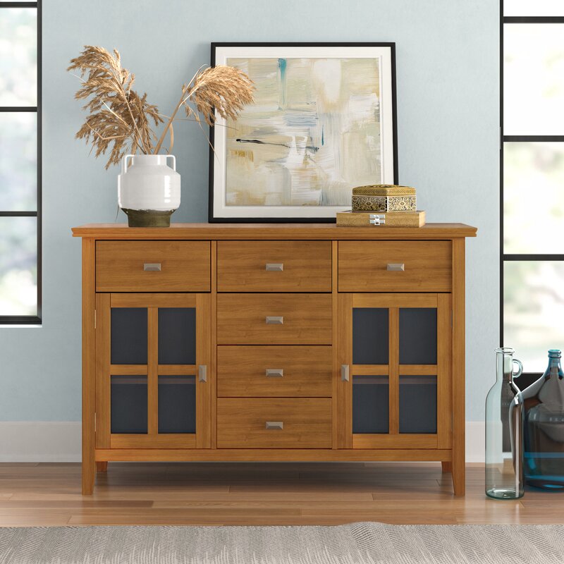 Honey Brown Gosport 54'' Wide 6 Drawer Sideboard Hand Finished