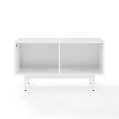 White Gowdy 40'' Console Table Ideal Blend of Mid-Century Modern Functionality and Style