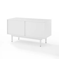 White Gowdy 40'' Console Table Ideal Blend of Mid-Century Modern Functionality and Style