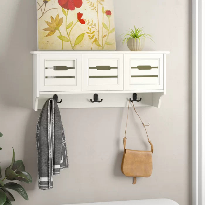 Gracelyn 28'' Wide 3 - Hook Wall Mounted Coat Rack with Storage